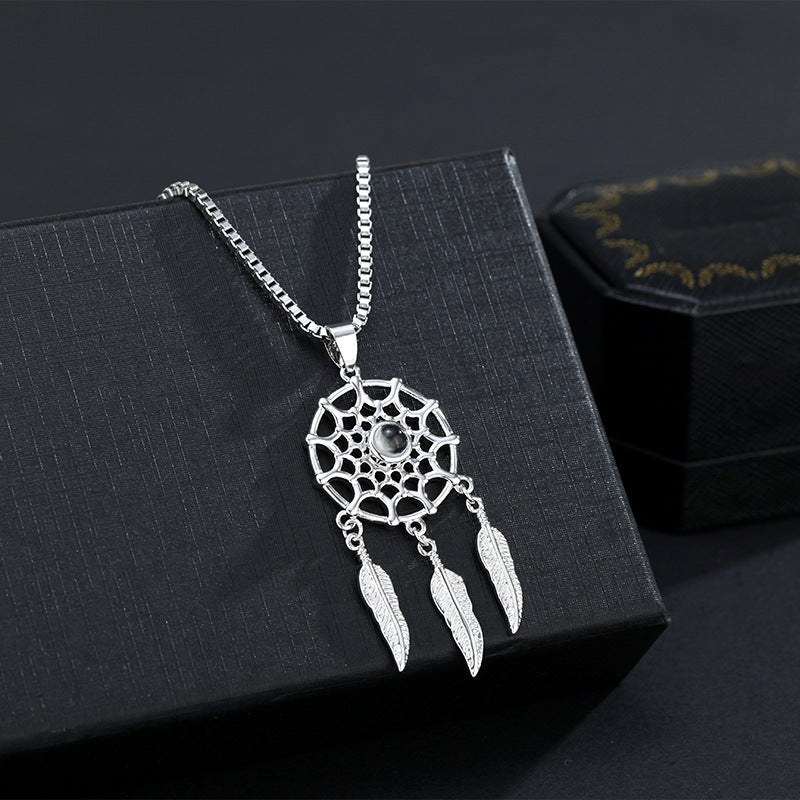 Custom Dream Catcher Necklace with Hidden Photo