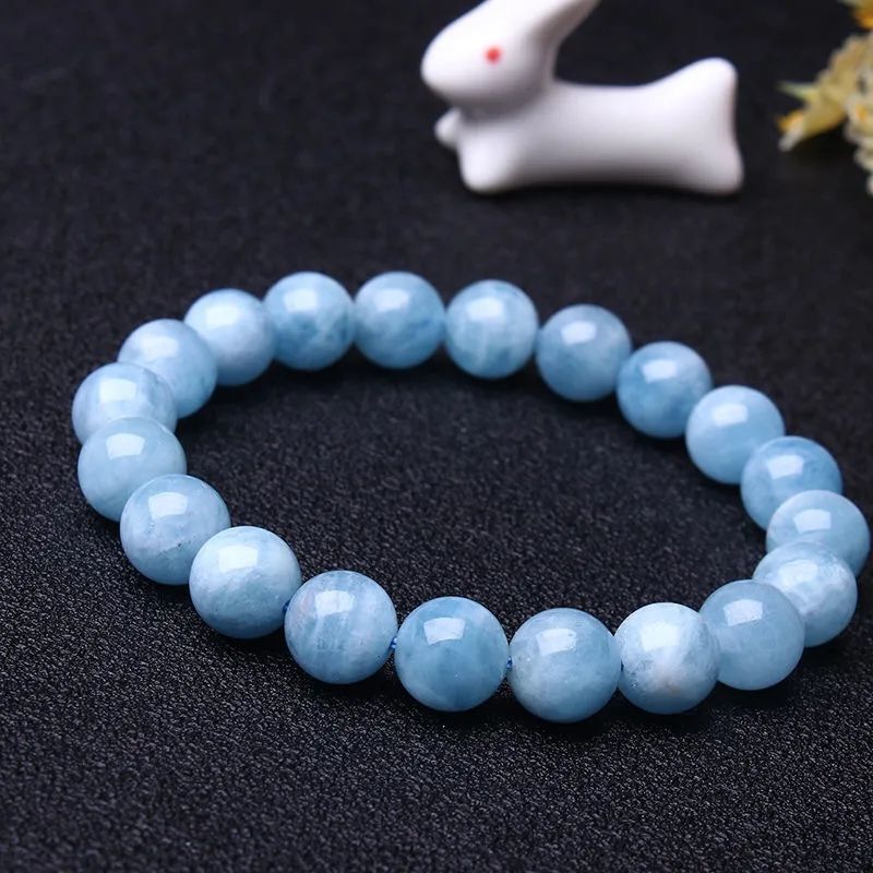 Bracelet apaisant en aigue-marine bleue - Ancrage et apaisement