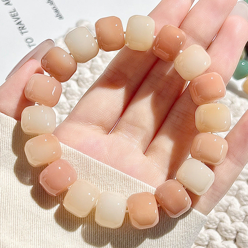 New Bodhi Bracelet with Burger-Shaped Beads (Multiple Colors Available)