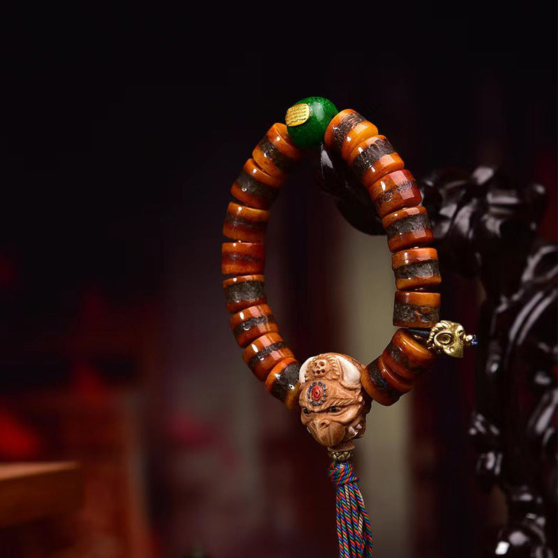 Tibetan Cow Bone Prayer Bead Bracelet – Handcrafted Tibetan-Style Spiritual Beads Bracelet