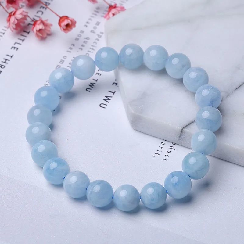 Bracelet apaisant en aigue-marine bleue - Ancrage et apaisement