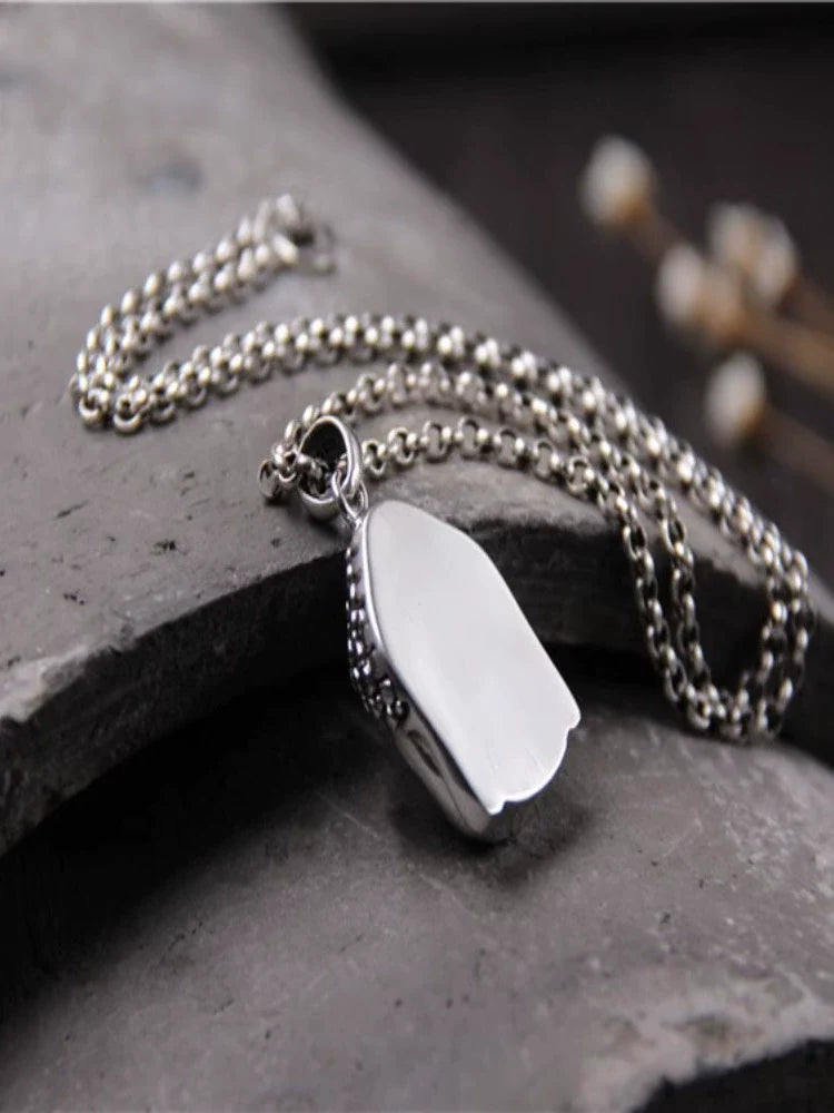 Pendentif en forme de tête de Bouddha sculpté en argent sterling S925, statue de Bouddha Sakyamuni