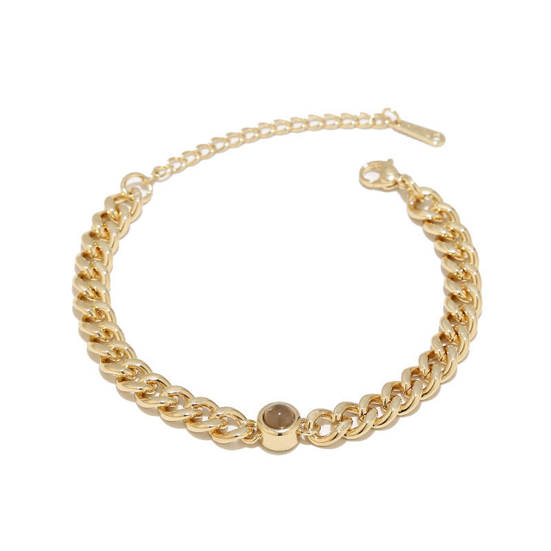 Bracelet photo personnalisé avec chaîne gourmette