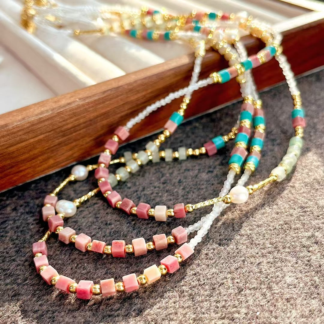 Collier en pierre de lune naturelle pour femme