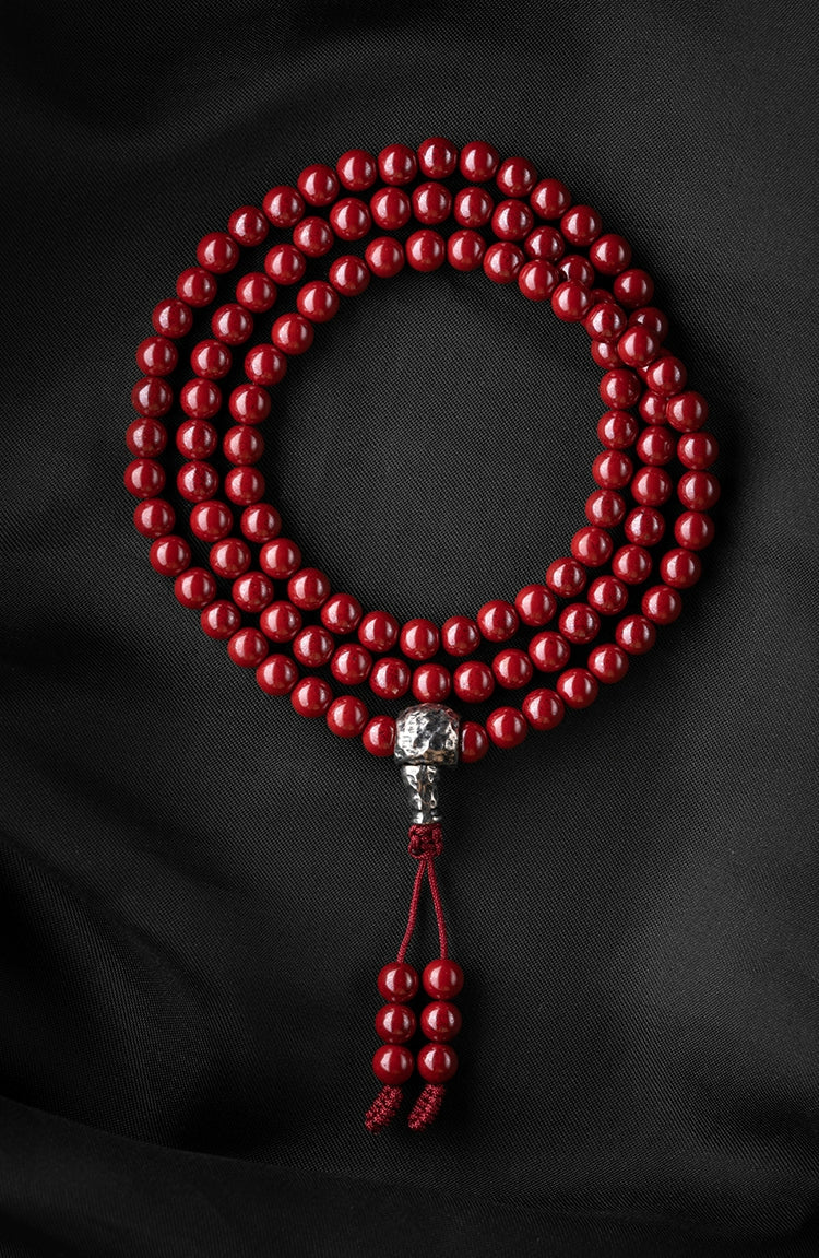 6mm Cinnabar 108 Bead Mala High-Quality Prayer Beads