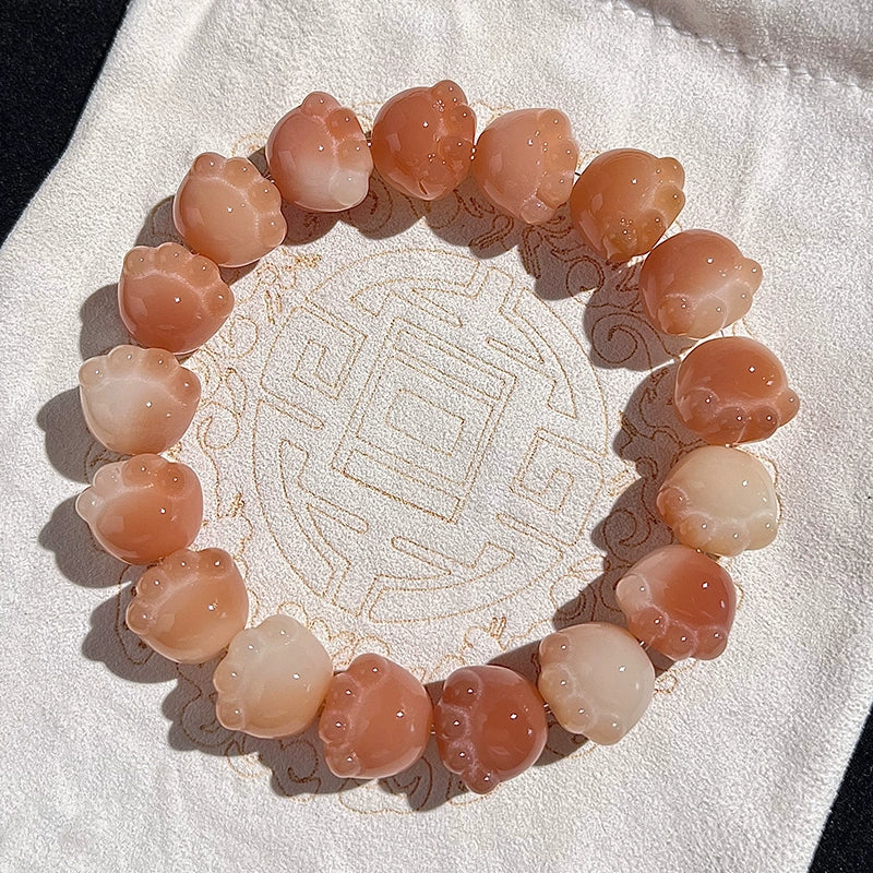 New Cute Color Series Cat Paw Bodhi Bracelet, Multiple Colors Available, 12-13mm