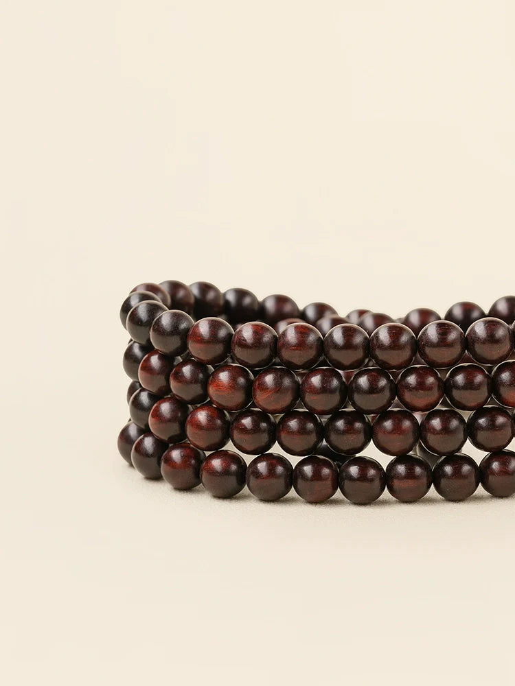 8mm African Small Leaf Red Sandalwood 108 Bead Mala