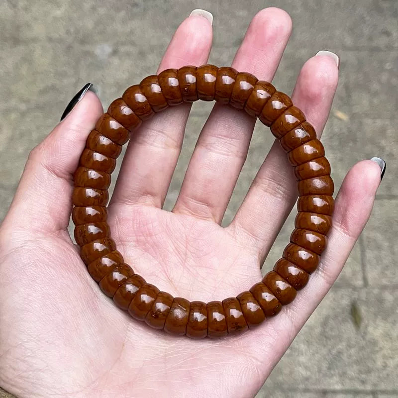 Natürliches Lila Gold Rattenarmband Holzperlen Darm Bodhi Armband für Glück