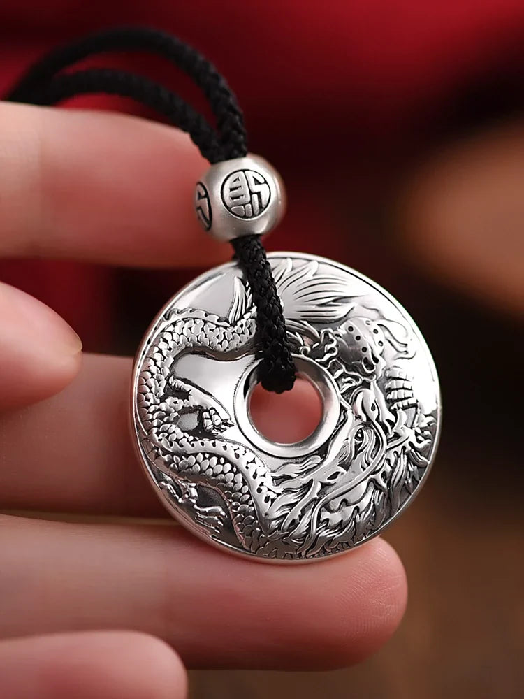 Pure Silver Dragon Pendant