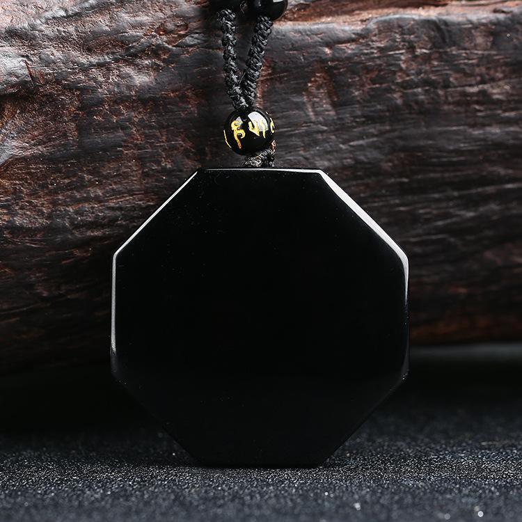 Obsidian Yin und Yang Halskette – Bagua Anhänger