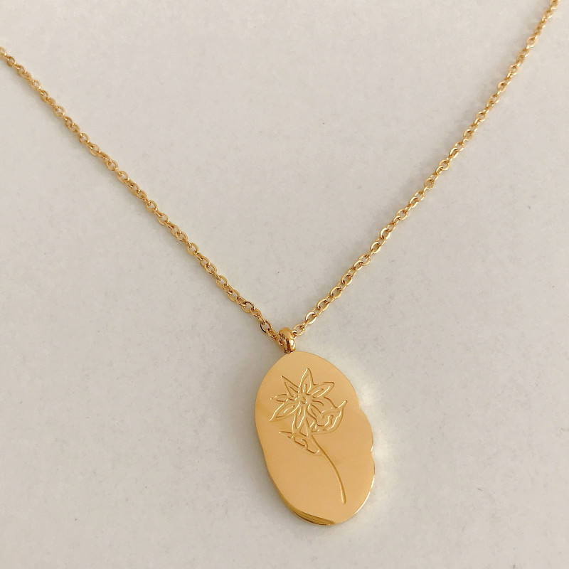 Collier pendentif fleur de naissance en or