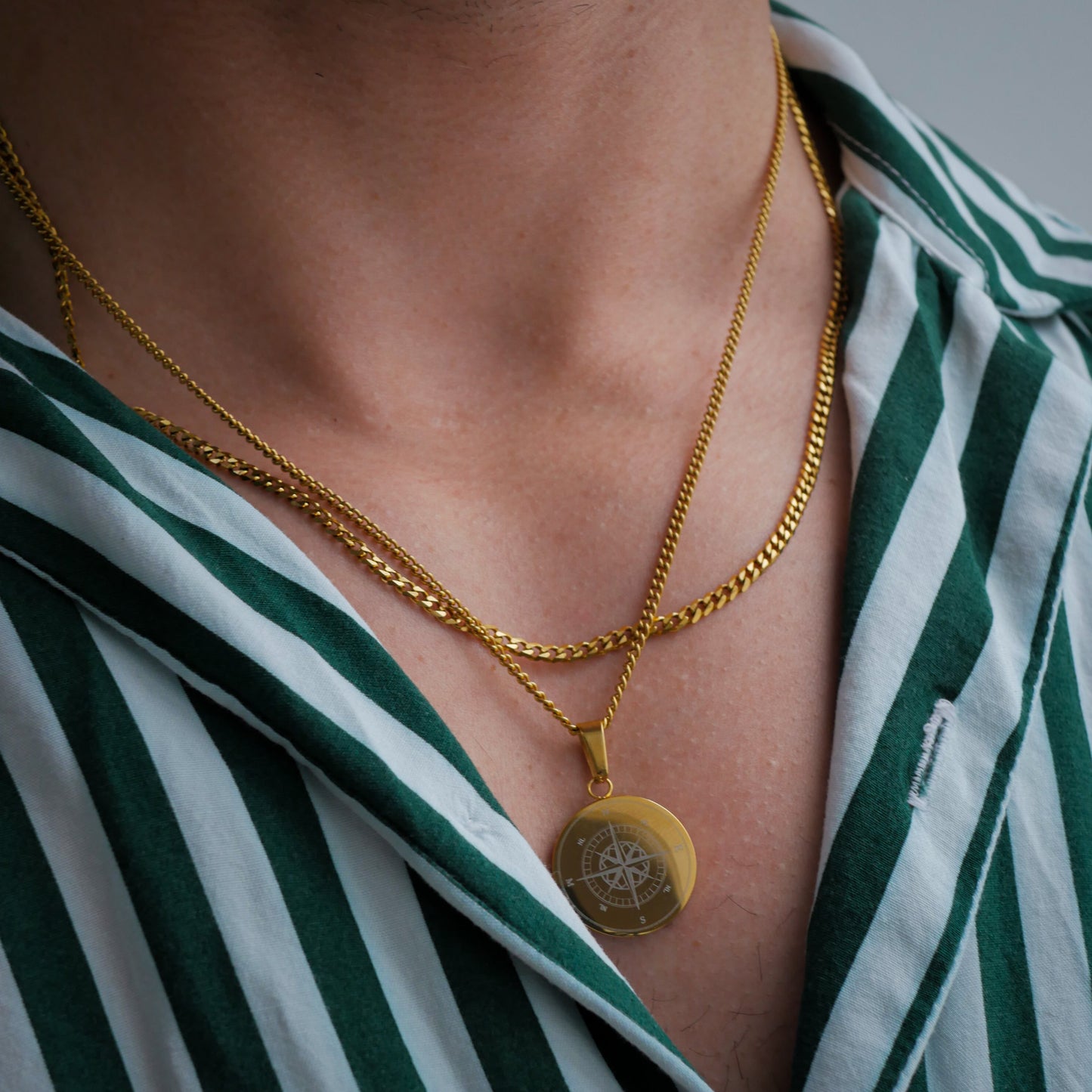 Ensemble boussole + minimaliste - Doré