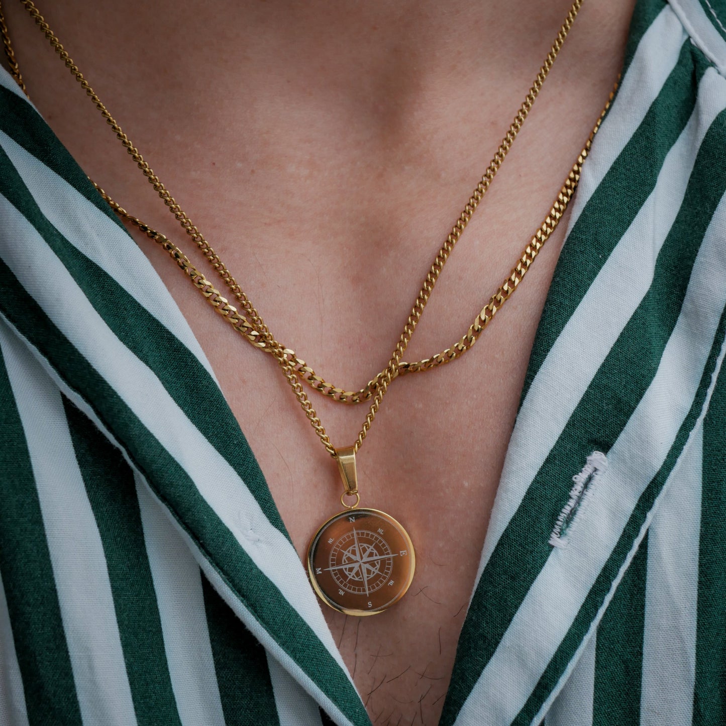 Ensemble boussole + minimaliste - Doré