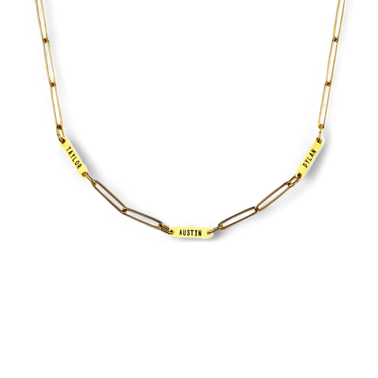 Paperclip Necklace With Personalized Names