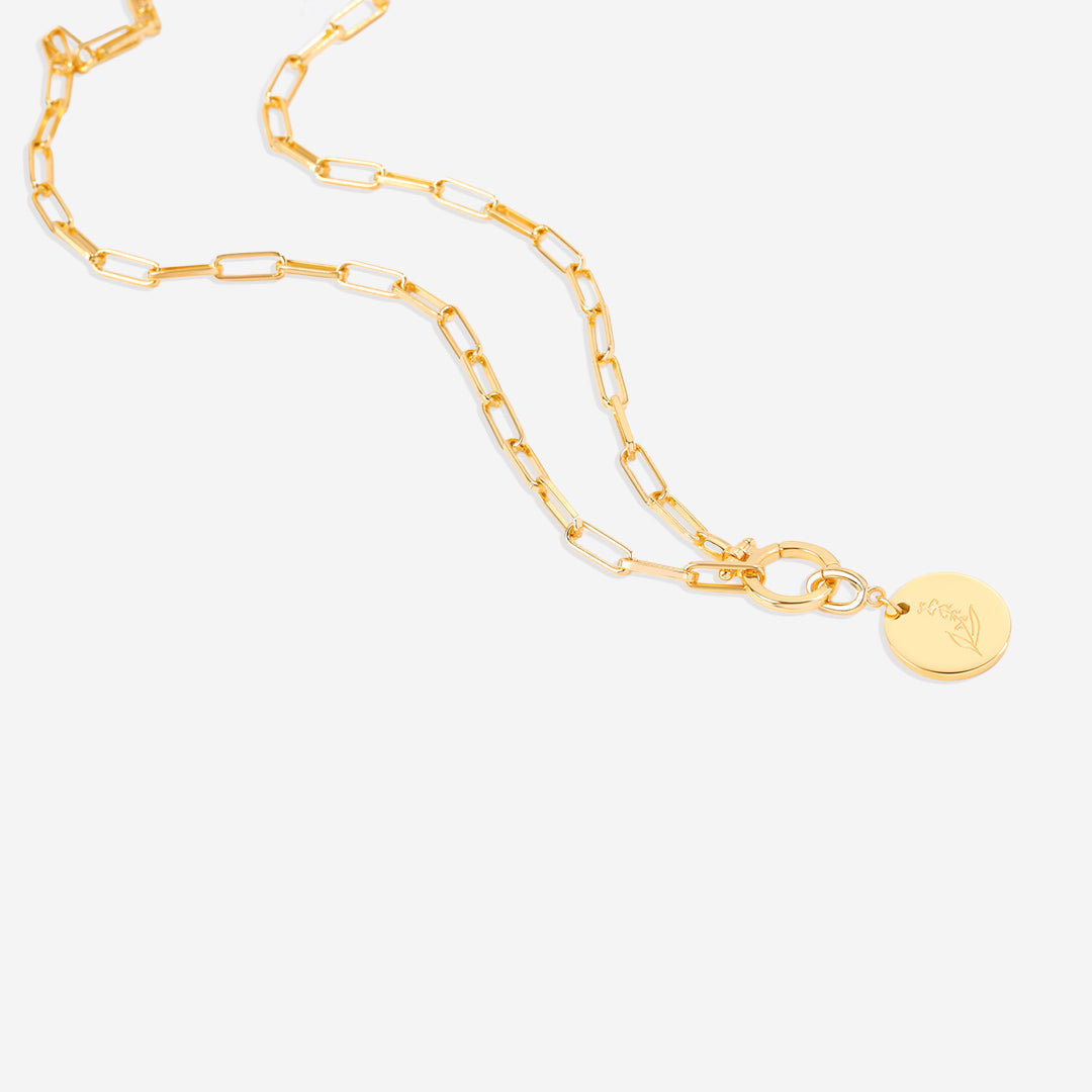 Breloque disque fleur de naissance gravée