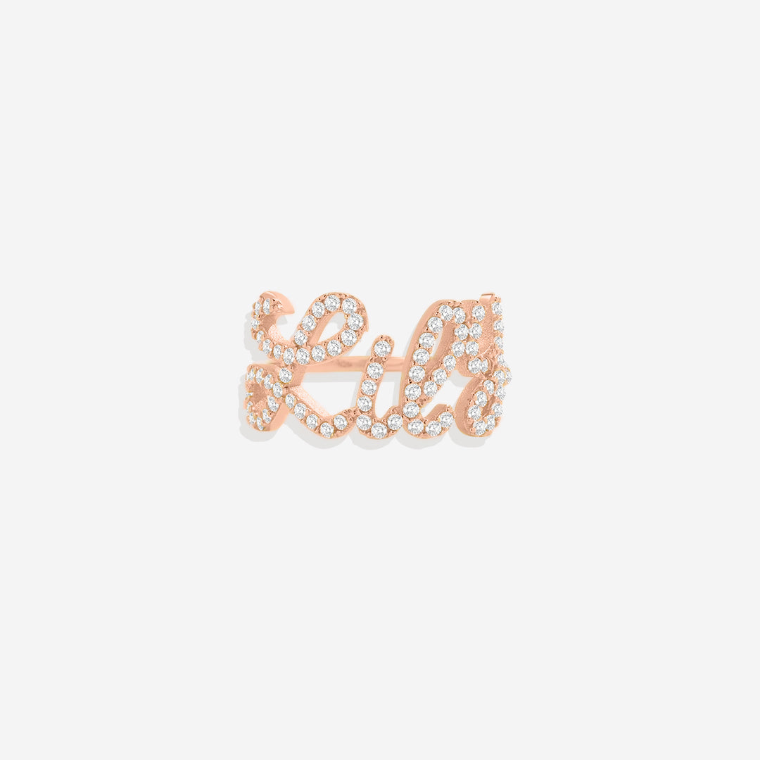 Pave Name Ring
