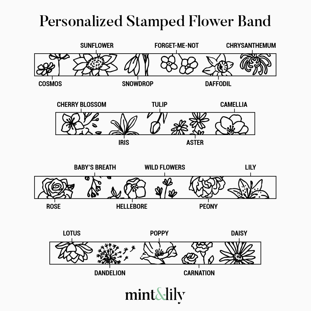 Personalized Stamped Flower Band