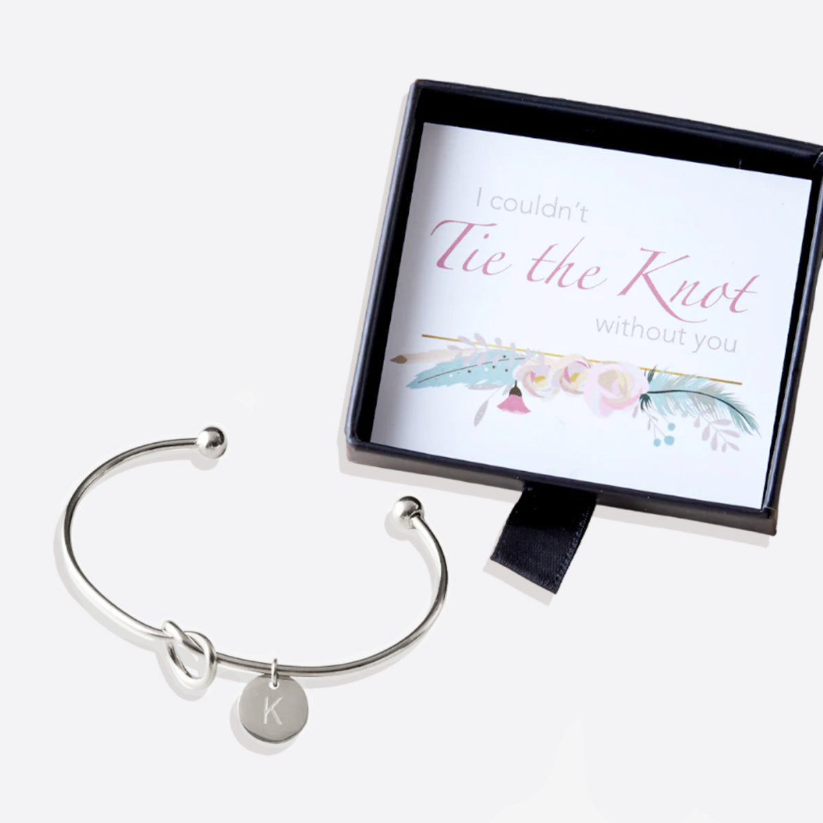Personalized Tie the Knot Bracelet • Bridesmaid Gift Bracelet