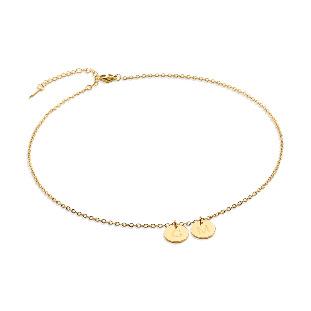 Collier délicat avec disque initial