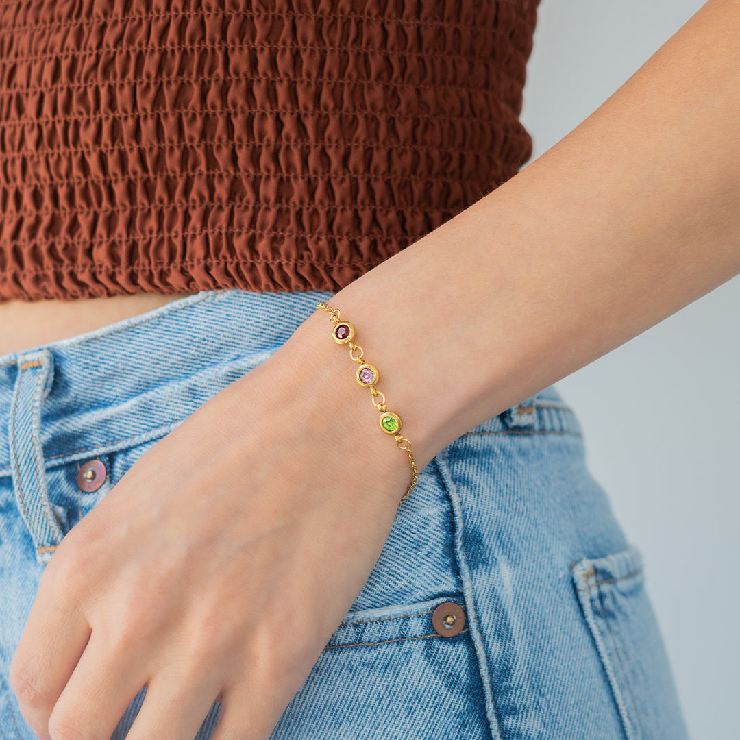 Personalized Birth Stone Bracelet