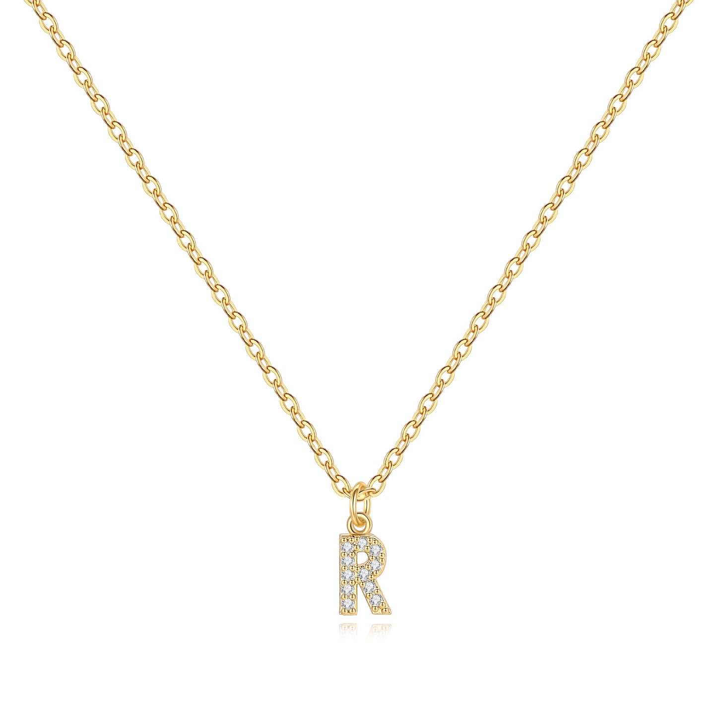 Collier Initiale Majuscule Pavé