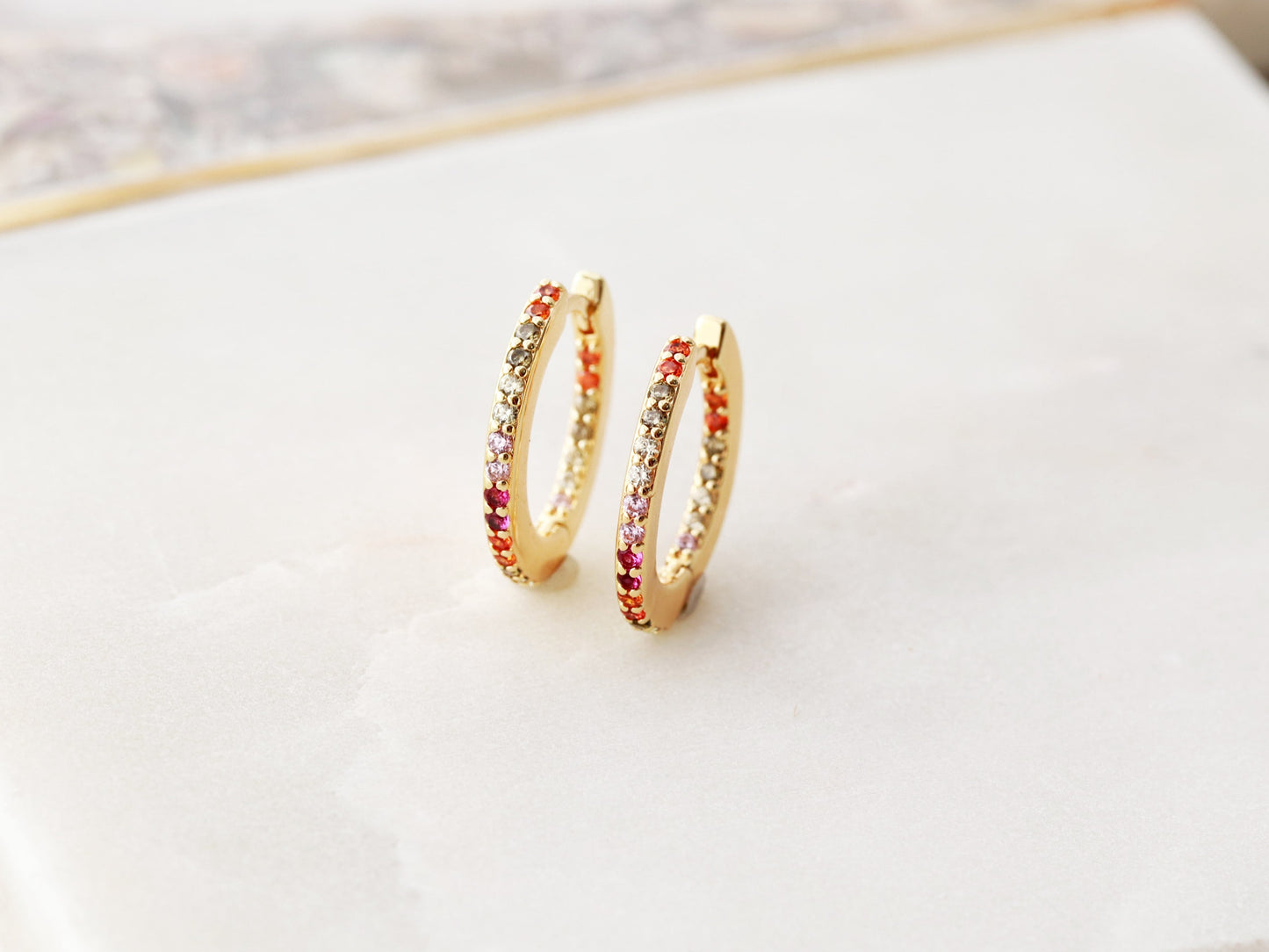 Boucles d'oreilles arc-en-ciel | 16 mm