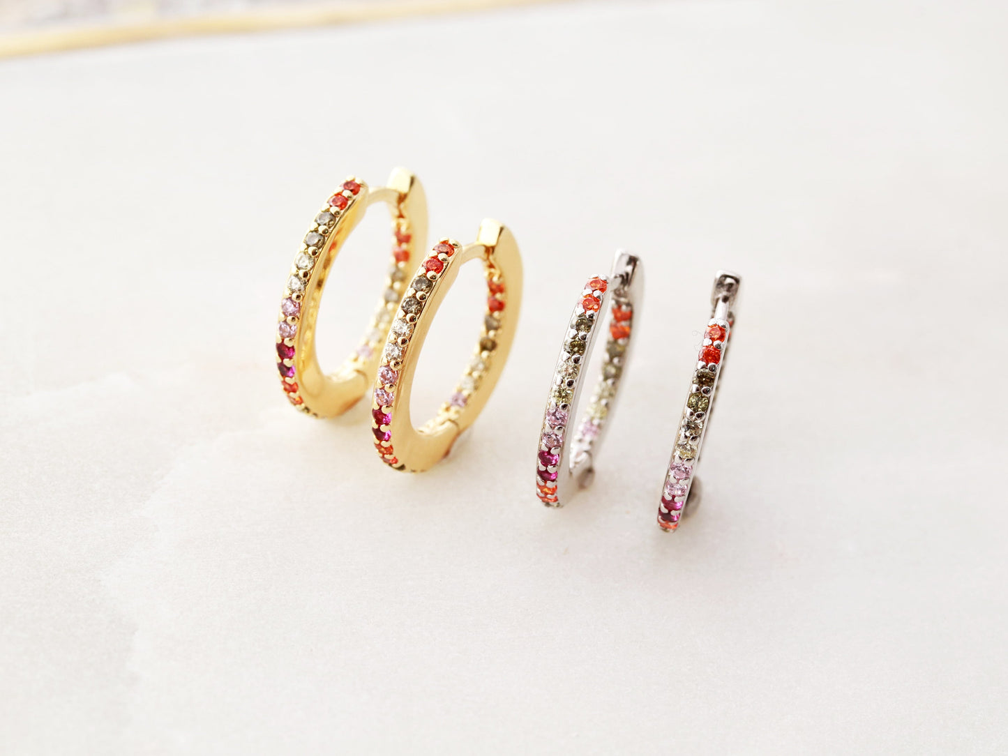 Boucles d'oreilles arc-en-ciel | 16 mm
