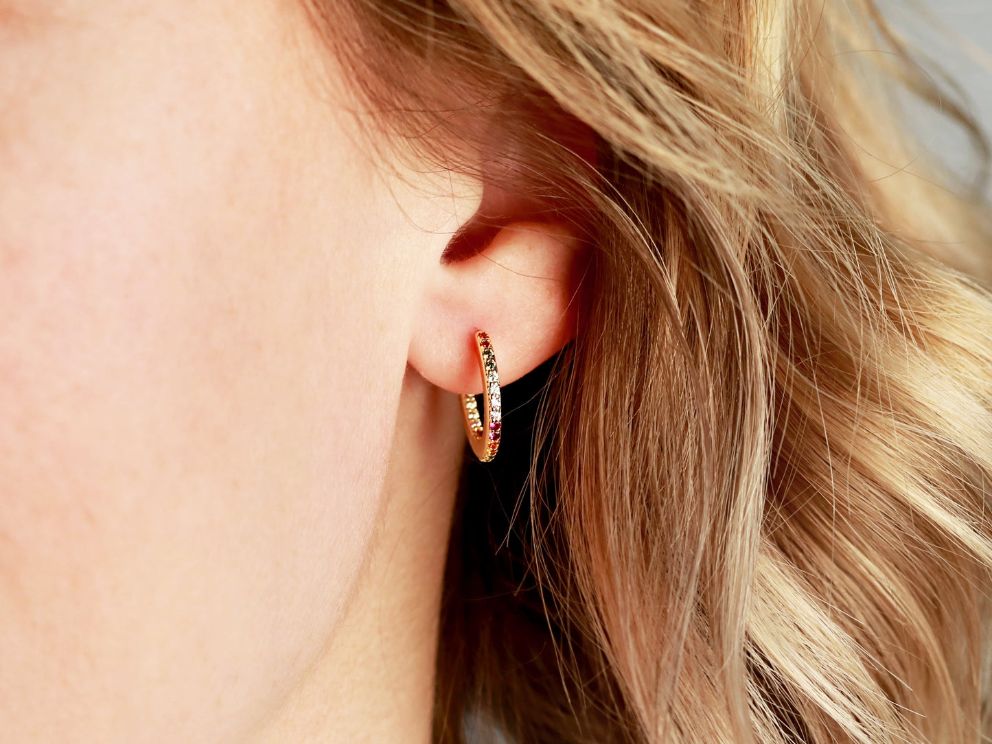 Boucles d'oreilles arc-en-ciel | 16 mm