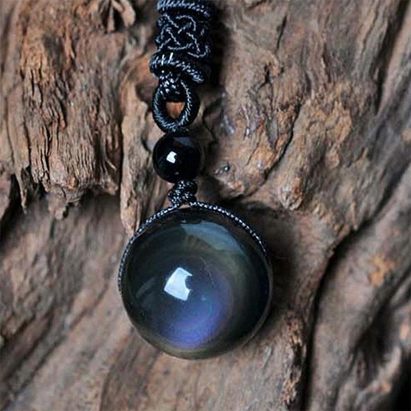 Collier en obsidienne arc-en-ciel - Œil de vérité