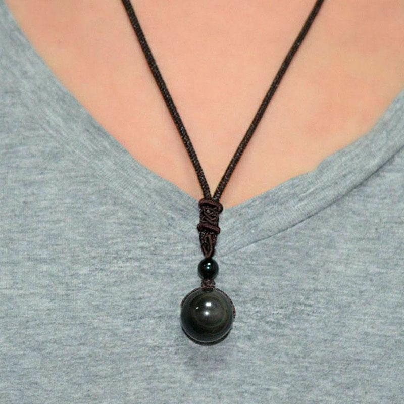 Collier en obsidienne arc-en-ciel - Œil de vérité