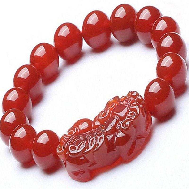 Bracelet Pixiu en agate rouge - Préserver sa richesse