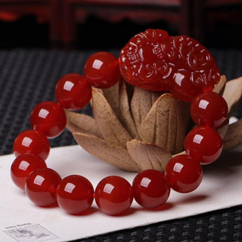 Bracelet Pixiu en agate rouge - Préserver sa richesse