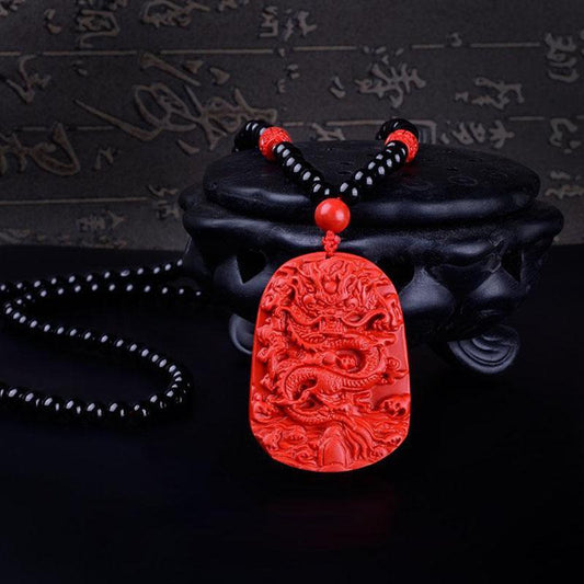 Collier Dragon Rouge - Chance et Abondance