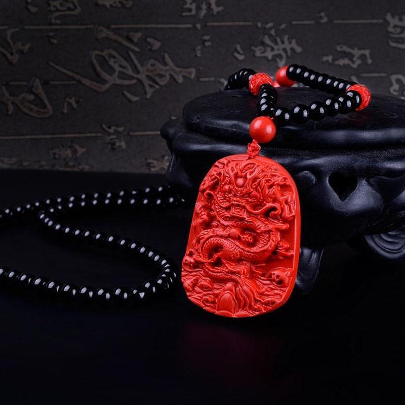 Collier Dragon Rouge - Chance et Abondance