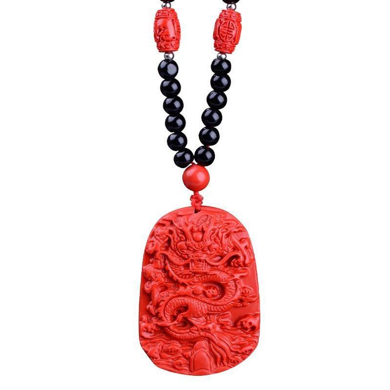 Collier Dragon Rouge - Chance et Abondance