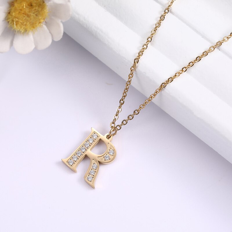 Collier satellite avec lettres en cristal