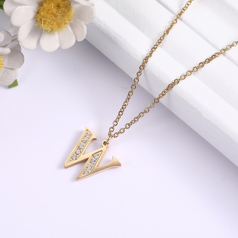 Collier satellite avec lettres en cristal