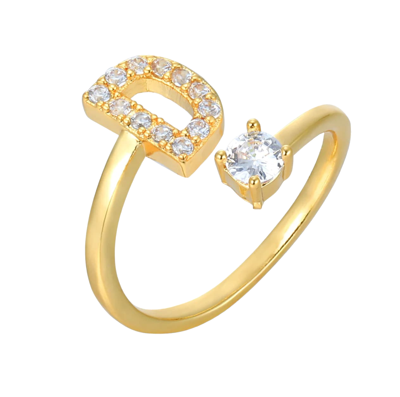 Verstellbarer Pavé-Ring mit Initialen