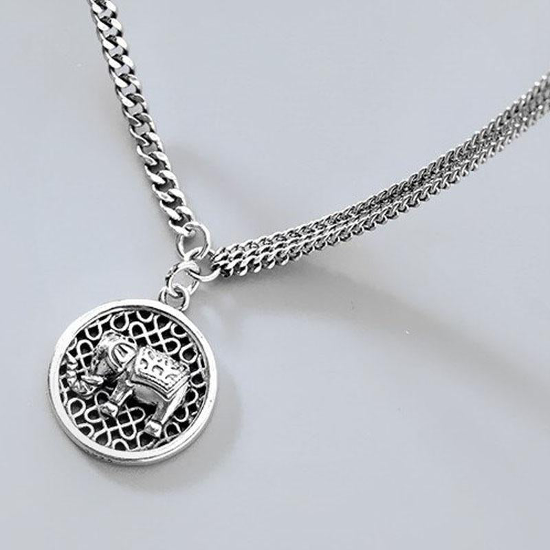 Collier éléphant en argent - Symbole de chance et de fortune