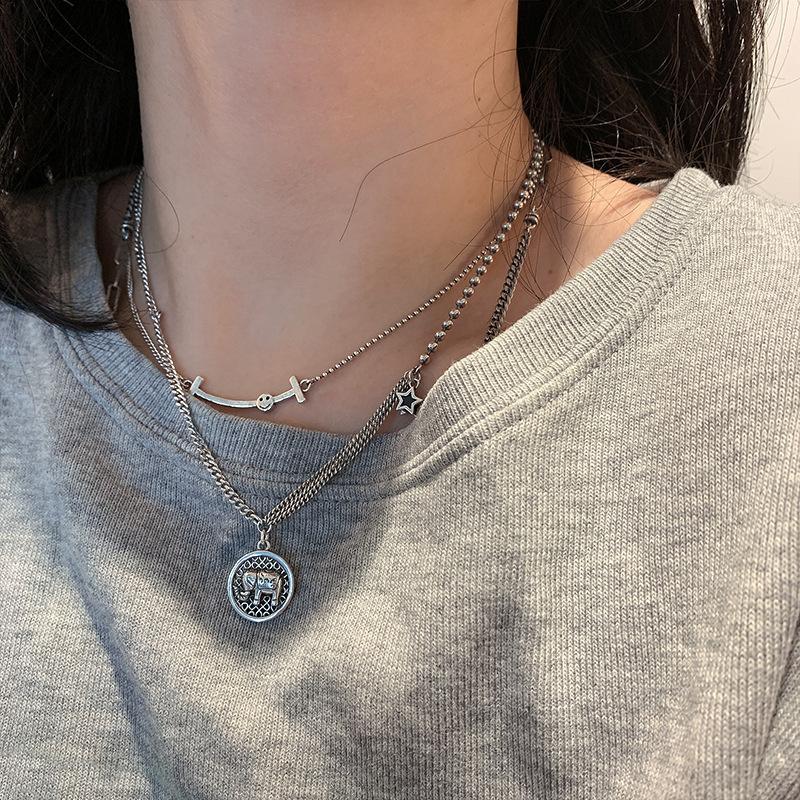 Collier éléphant en argent - Symbole de chance et de fortune