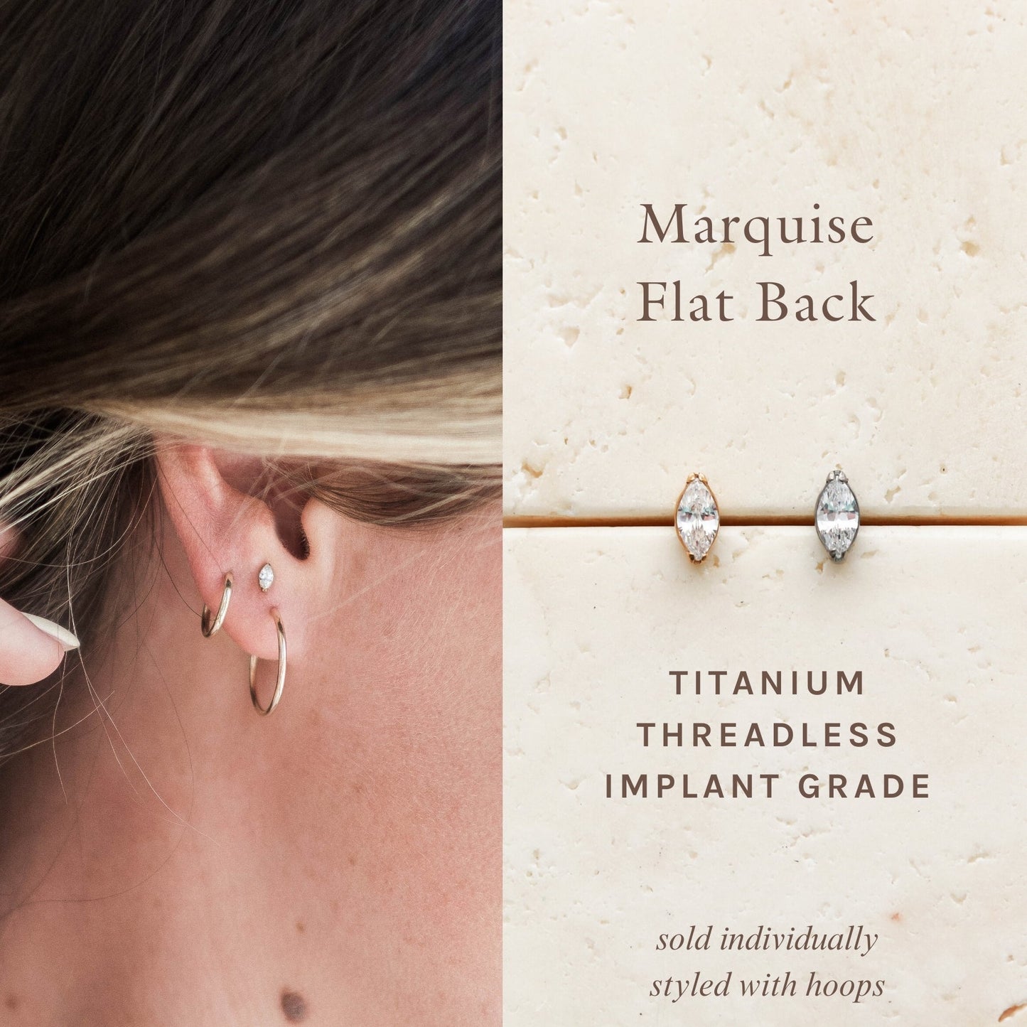 Marquise - Dos plat en titane