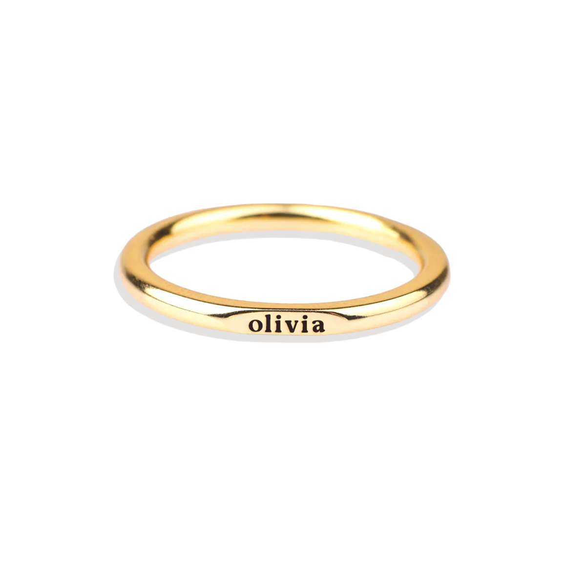 Sterling Silver Flat Top Super Tiny Stackable Name Ring