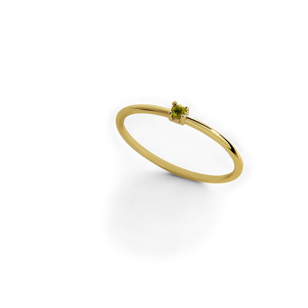 Bague empilable avec pierre de naissance super délicate