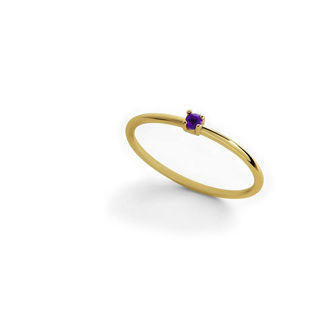 Bague empilable avec pierre de naissance super délicate