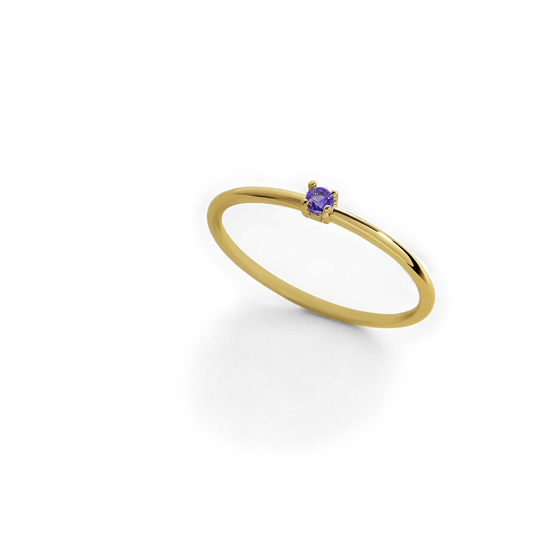 Bague empilable avec pierre de naissance super délicate