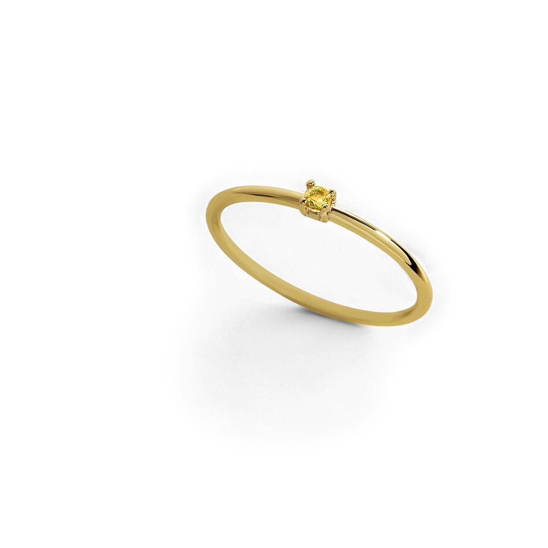 Bague empilable avec pierre de naissance super délicate