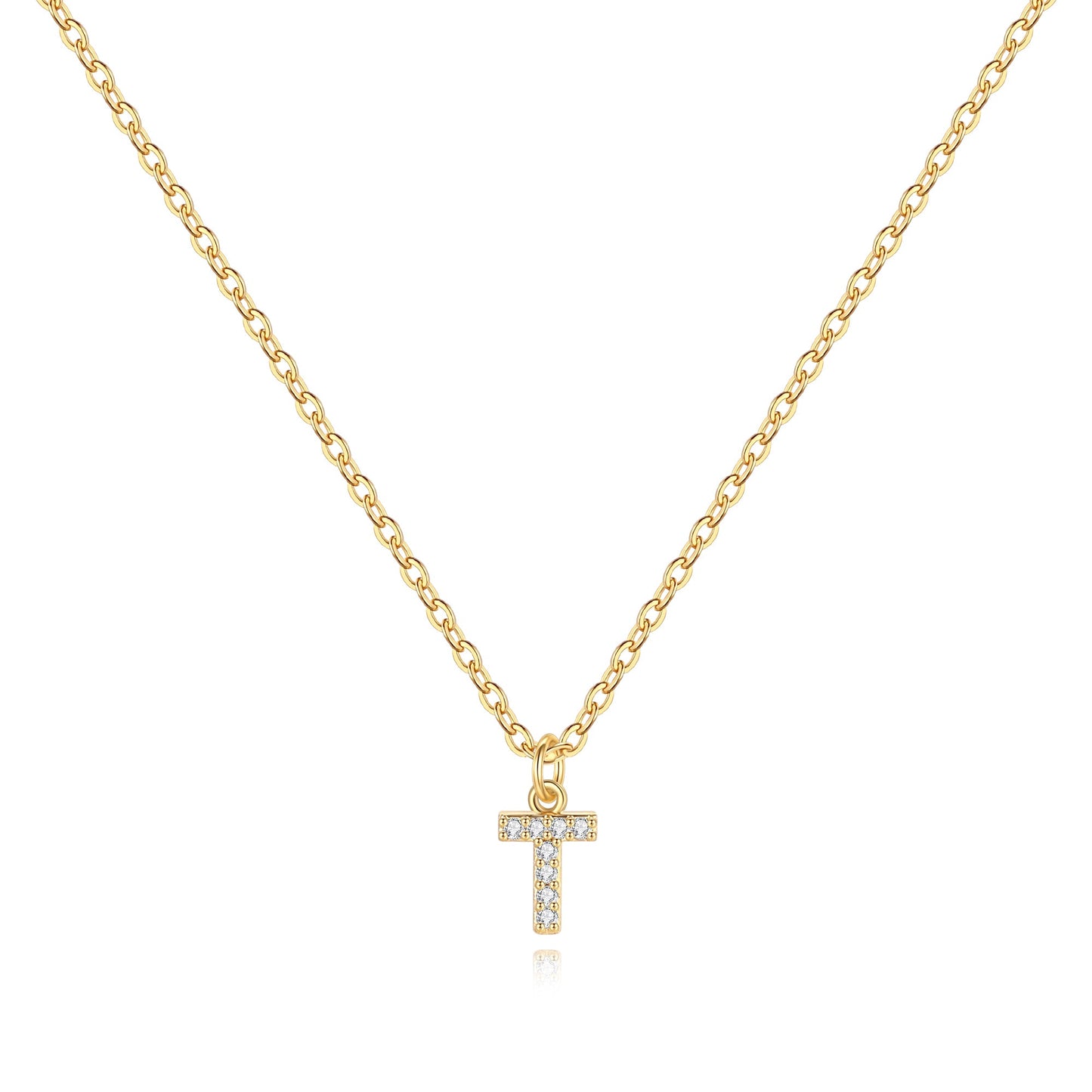 Collier Initiale Majuscule Pavé