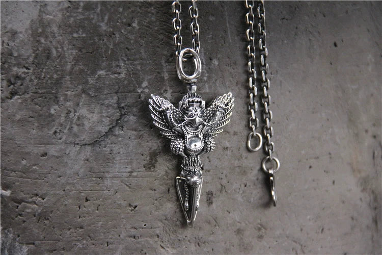 Pendentif pour homme en argent sterling S925, motif pilon Vajra sculpté rétro