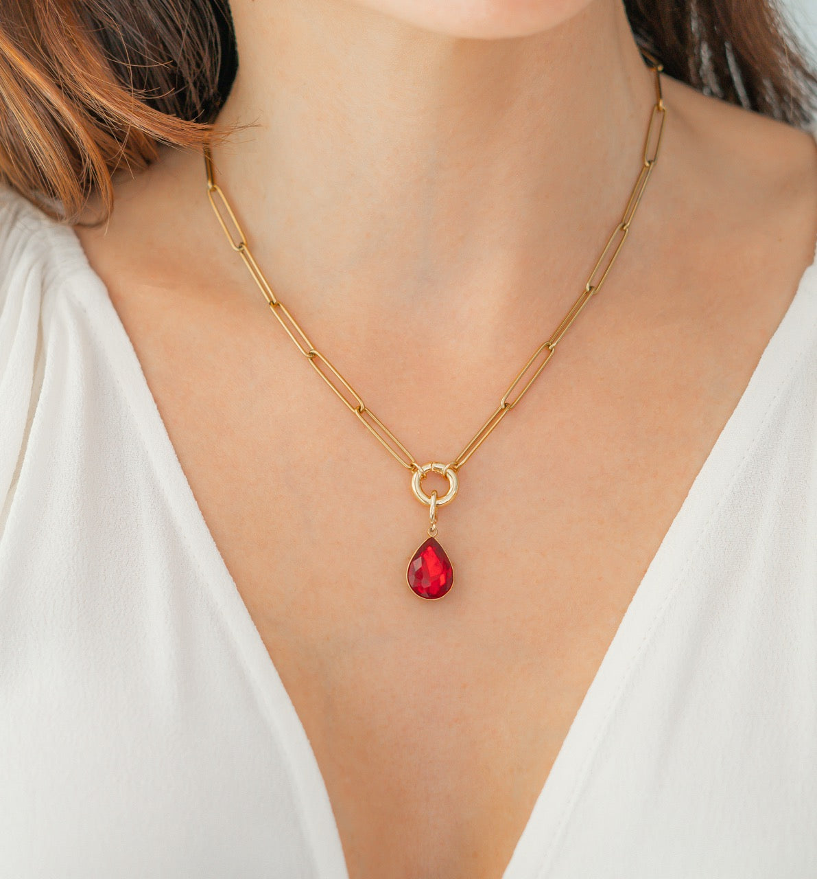 Teardrop Birthstone Charm