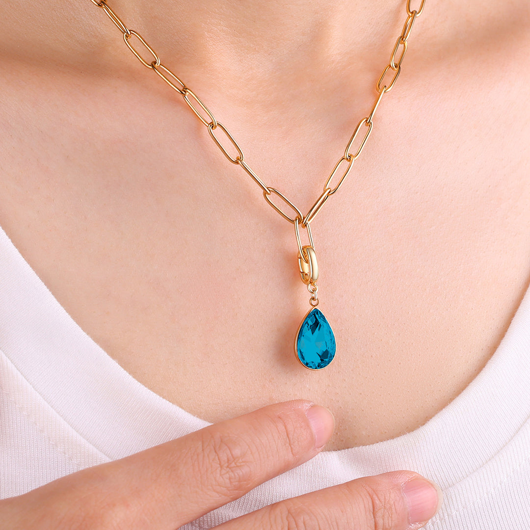 Teardrop Birthstone Charm